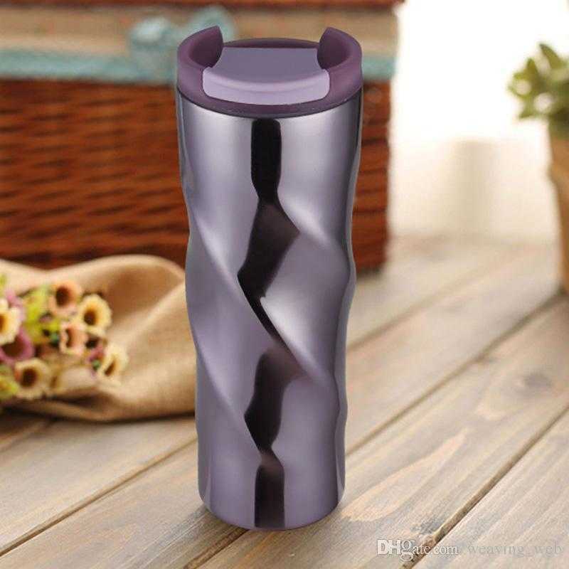 Insulated Cup Spiral Coffee Cup Car Cups Stainless Steel tumbler Lavender Boys Girl Pink White Water Bottle