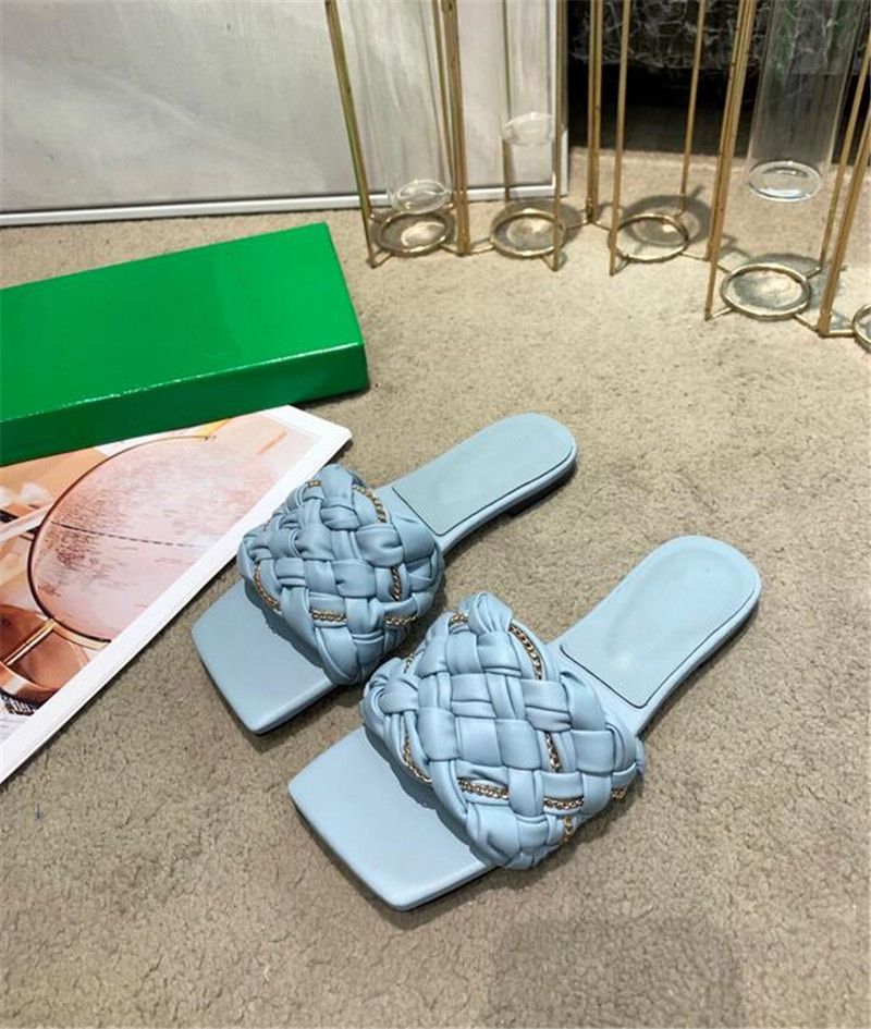

Fashion Women's Peep toe sandals Ladies summer high quality Leather shoes female Comfortable casual Flat Base Beach Slippers Metal chain flip-flops LETTERS-B60151