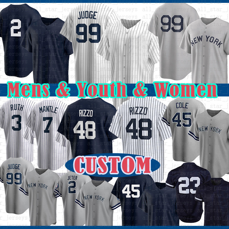 

99 Aaron Judge 48 Anthony Rizzo Baseball Jersey 2 Derek Jeter New Gerrit Cole DJ LeMahieu York Gleyber Torres Mariano Rivera Sanchez Yankee Babe Ruth Joey Gallo Kluber, Have name -mens cool base(yj)