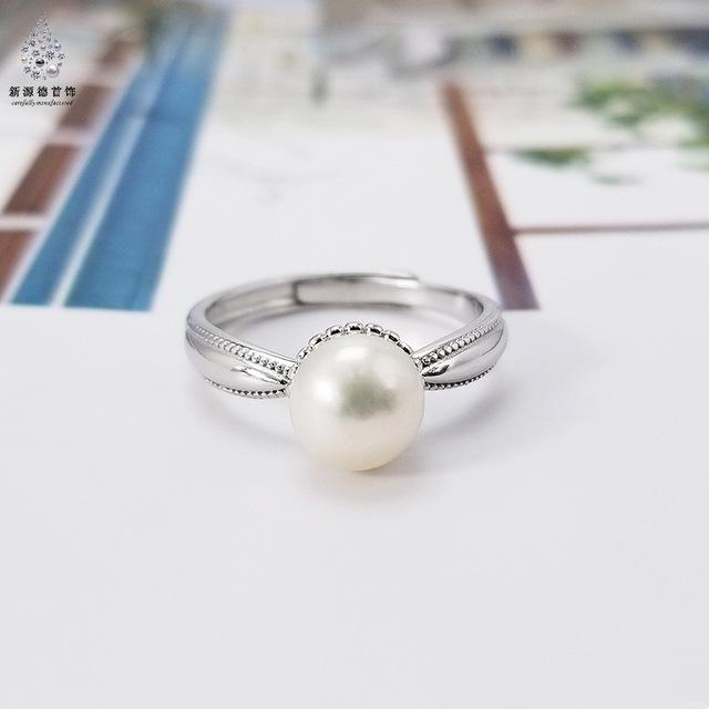 

Cluster Rings Europe And The United States S925 Sterling Silver Natural Pearl Ring Women's Fashion Trend, Golden;silver