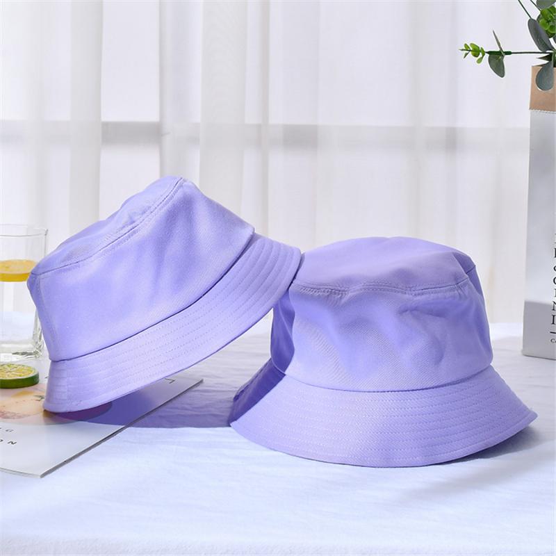 

Cloches 2021 Boy And Girls Sun Hats Women Sunscreen Bucket Men C Sunbonnet Fedoras Solid Color Summer Beach Caps Wholesale, White