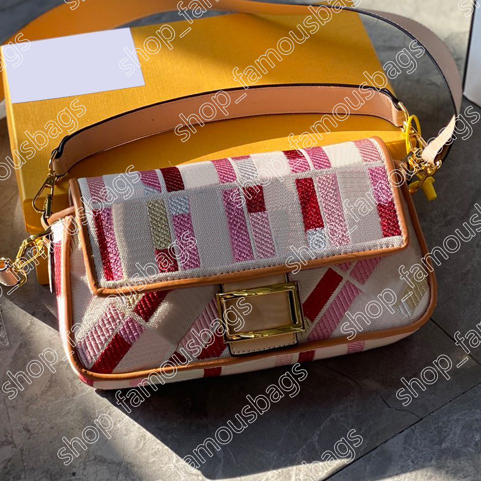 

Designers Womens Handbags Purses 2021 high quality Small Bagutte Bag with Brand Box letters Canvas Embroidery Medium cross body shoulder Bagvette Bags