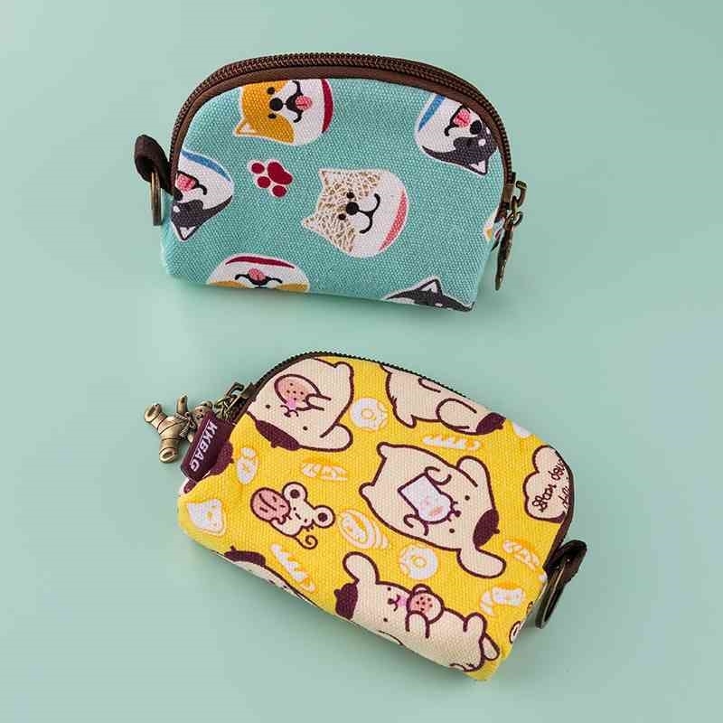 

Shell wallet card cloth canvas coin change cute key certificate bag, Lovely cat b27-1