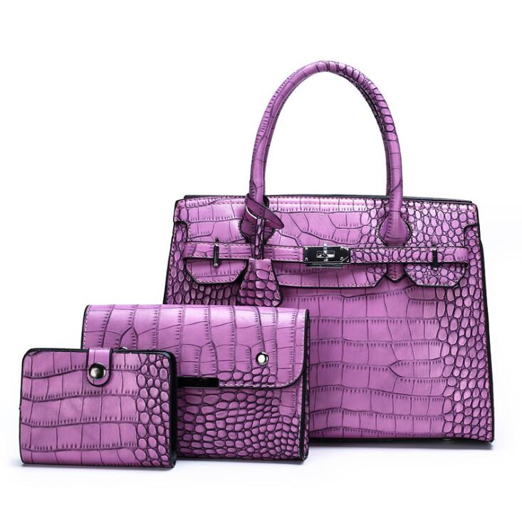 

Factory wholesale women bag Elegant and versatile Alligator handbag Classic embossed womens messenger bags Large Stone womenes handbags
