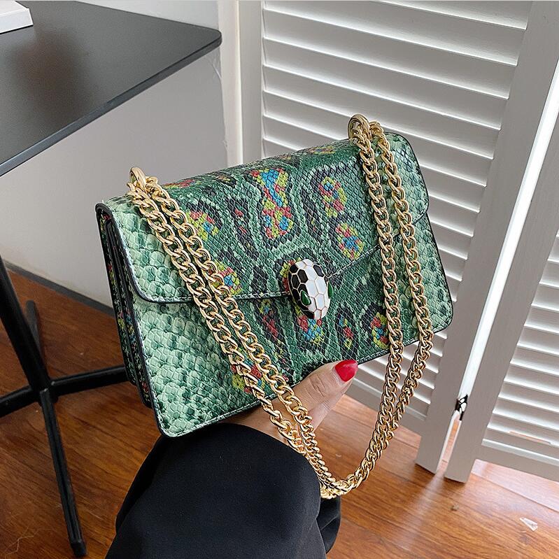 

Factory direct sales women leather shoulder bag street personality hasp chain bags thicken finalized printed leathers handbags fashion crocodile handbag