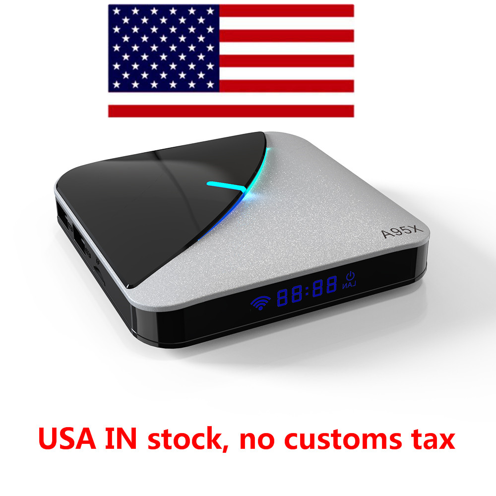 

Ship from usa warehouse A95X F3 Air 8K RGB Light TV Box Amlogic S905X3 Android 9.0 4G 32G Plex server Media Player