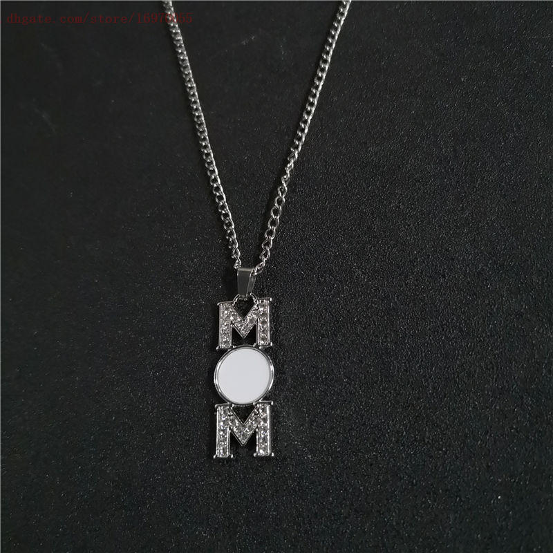 

sublimation blank NEW MOM photo necklaces pendants hot transfer printing consumables for Mother's Day gift