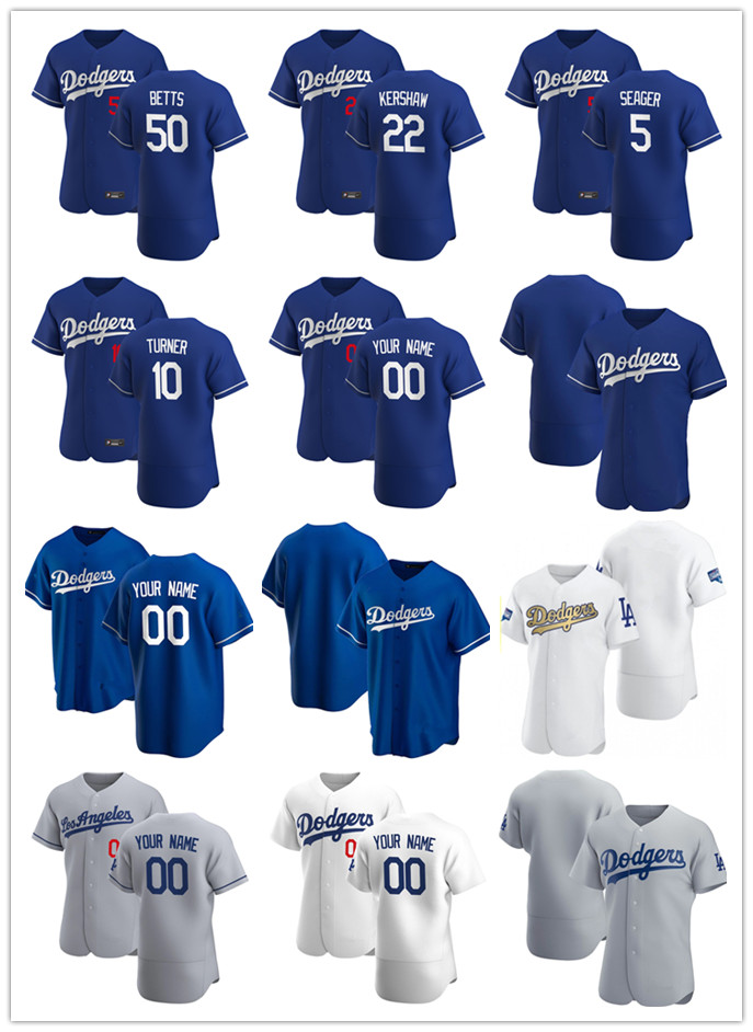 

Custom Jersey Mens women youth Los Angeles Dodgers 50 Mookie Betts 5 Corey Seager 10 Justin Turner 22 Clayton Kershaw Baseba, Blue;black