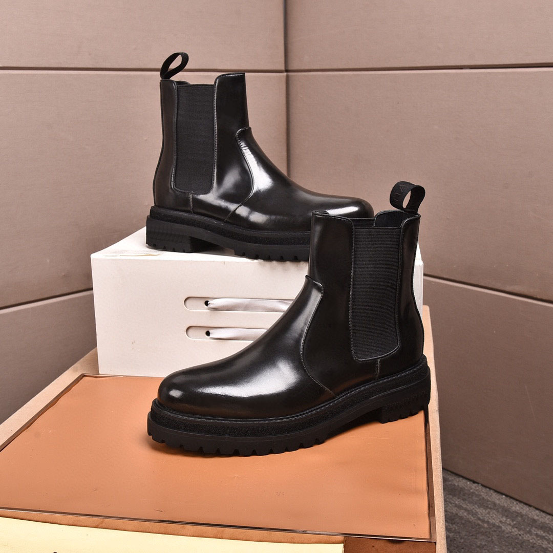 

High quality fashion short boots mens casual shoes classic flat heel leather designer snow Martin winter fur ankle man boot outdoor designer