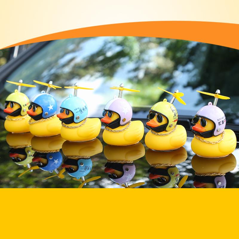 

Interior Decorations Car Cute Little Yellow Duck With Helmet Propeller Wind-breaking Wave-breaking Auto Internal Decoration Ornaments Decor
