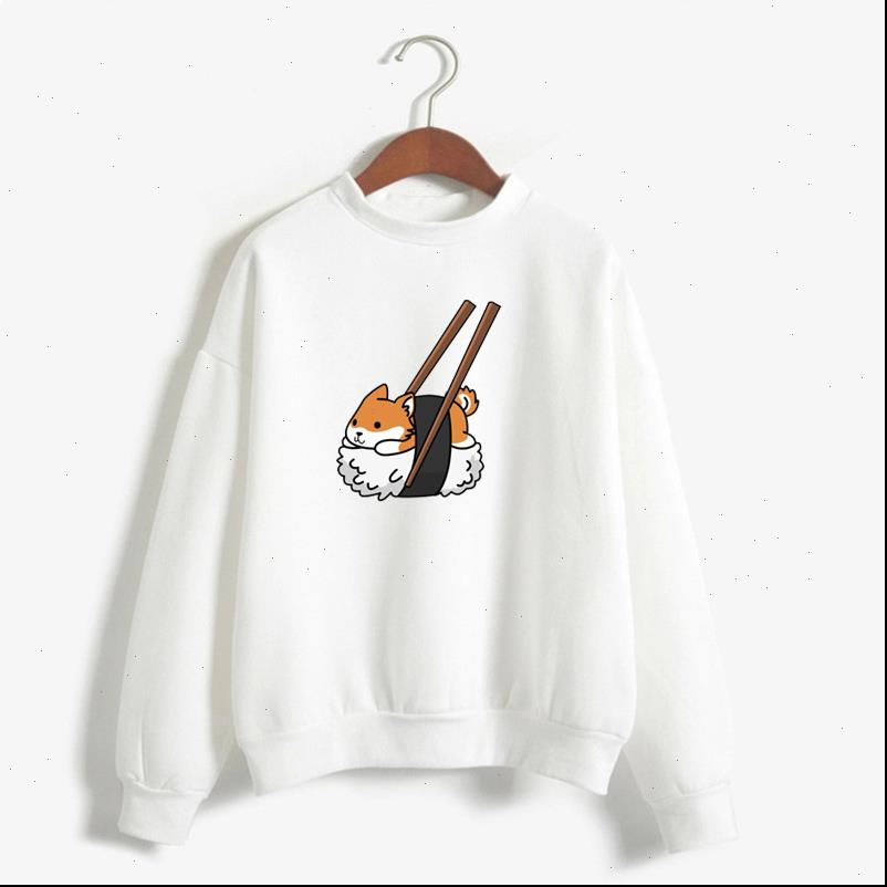 

cartoon dog shiba inu womens sweatshirt funny graphic fashion sudadera mujer moletom feminino kawaii pullover, Black