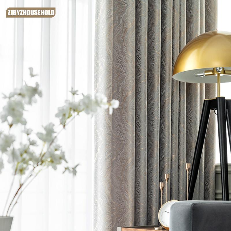 

Curtain & Drapes 2021 Simple Curtains For Living Room Luxury Villa Modern Striped Pattern Window Door Bedroom