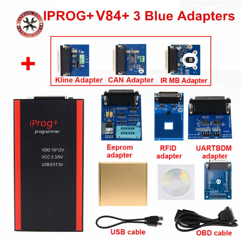 

Diagnostic Tools IPROG+ Iprog Programmer V84 Support 2021 Year 3in1 IMMO + Mileage Correction Airbag Reset With K Line/CAN BUS/MB IR Adapter
