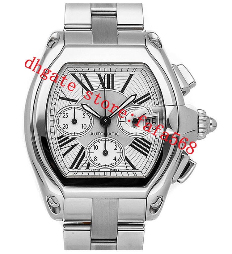 

fafa568 2122 Hottest Items High Quality Watch 47mm Roadster W 62019 X6 Stainless Steel White Dial Sapphire VK Quartz Chronograph Working Men's Watches, No watch