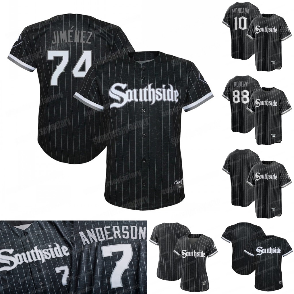 

Womens & Youth White Sox 2021 City Connect Tim Anderson Yoan Moncada Eloy Jimenez Luis Robert Jose Abreu James McCann Jake Lamb Adam Eaton Jersey, Blue;black