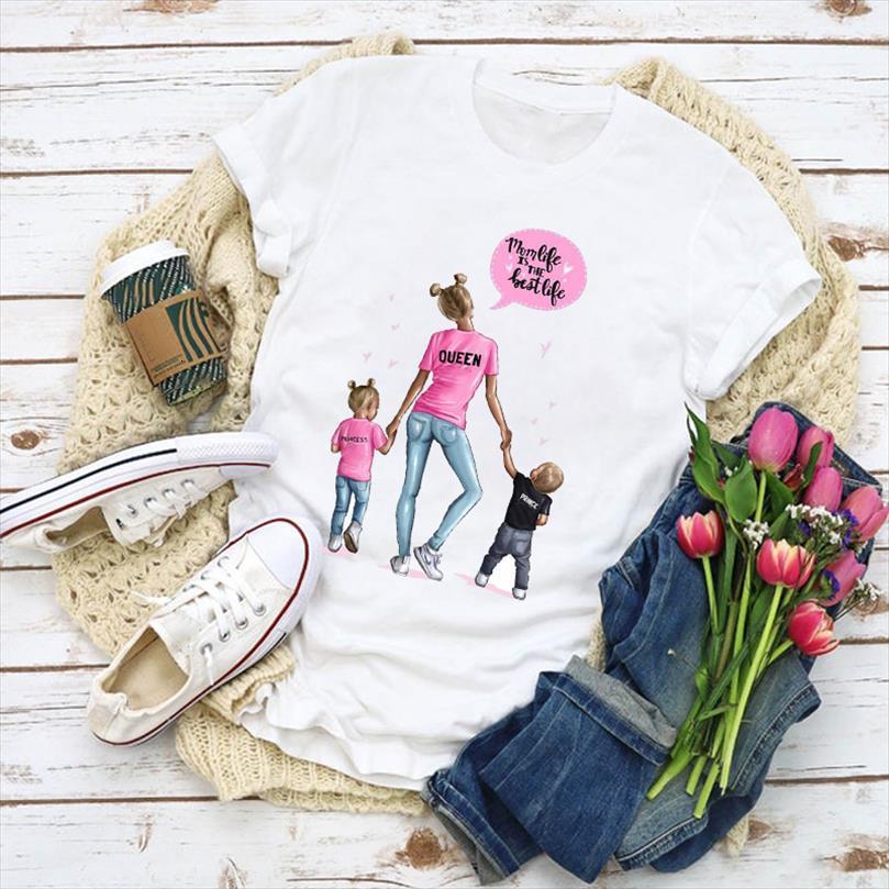

and women graphic cartoon mom men t shirts womens mama queen girl boy print summer shirt lady clothes clothing tee, White;black