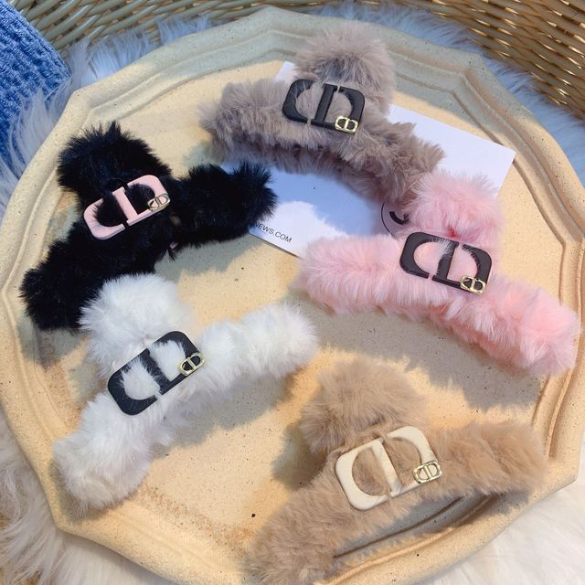 

5color Brand Designer Letters Pattern Wool Clamps Ponytail Hair Claws for Women Girl Korean Simple Acrylic Pure Color Geometric Head Clips Headwraps Wholesale