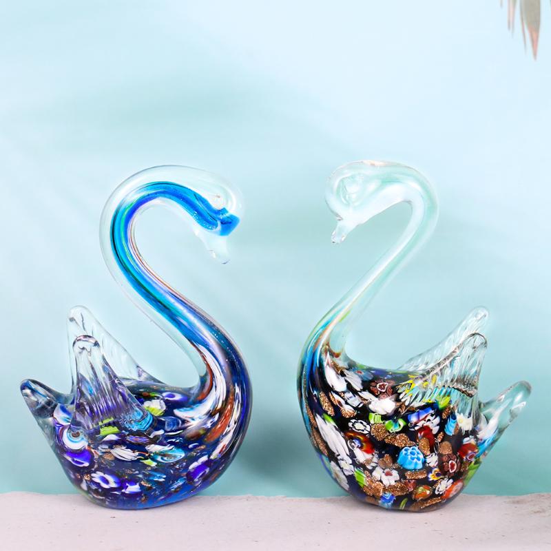 

Swan Crystal Figurines Glass Miniatures Handmade Animal Paperweight Craft Collection Home Decoration Accessories Lover Gift Decorative Objec