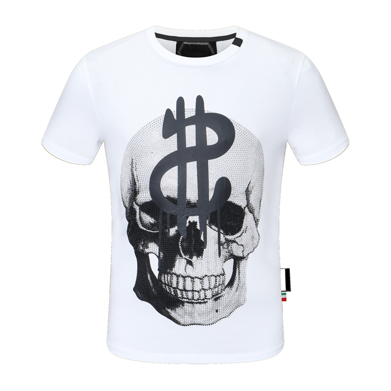 

2021 Plain Men's T-Shirts Cotton Women Clothes Funny Short Sleeve O Neck Tees Printing Phillip T-Shirts PP size :M-L-XL-XXL-XXXL TOP02, White