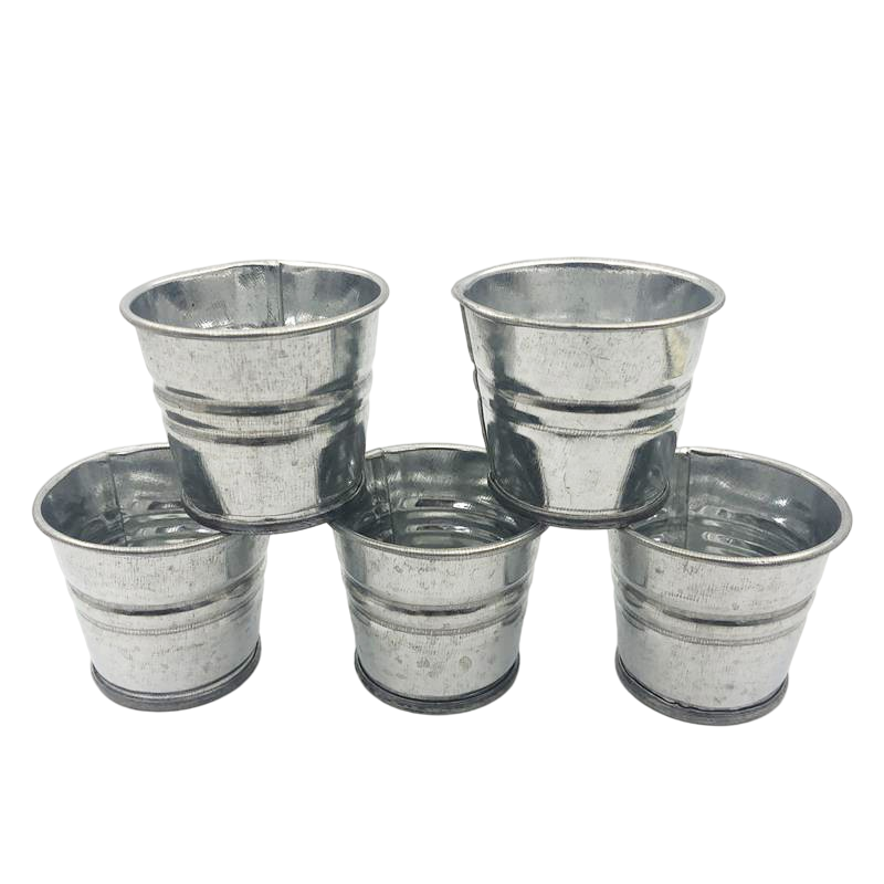 

D5XH4CM Nostalgia Mini Nursery pots Silver wedding Succulent Planter Galvanized tub for small plant Favor Box SF-059