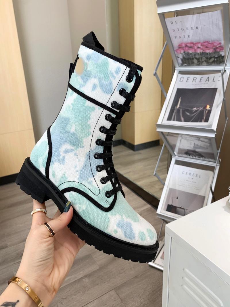 

Boots Women's Letter Print Motorcycle Lace Up Fashion Casual Strap Shoes, Black