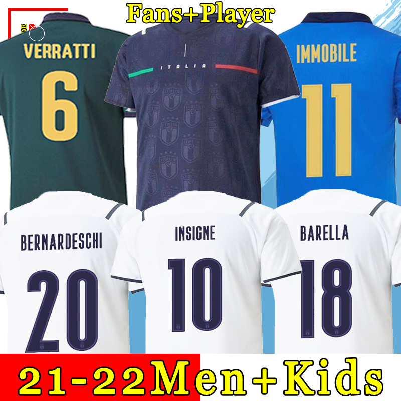 

ITALY soccer jerseys 2021 2022 ITALIA BARELLA SENSI INSIGNE 20 21 22 European Euro Cup CHIELLINI BERNARDESCHI football jersey shirt men + kids kit uniforms, 2021 away+patch