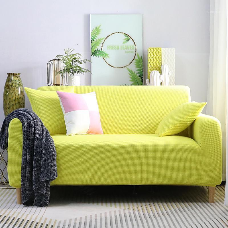 

Chair Covers Modern Style Sofa Cover Yellow Elastic Slipcover Non-Slip All-Inclusive Four Seasons For Living Room El