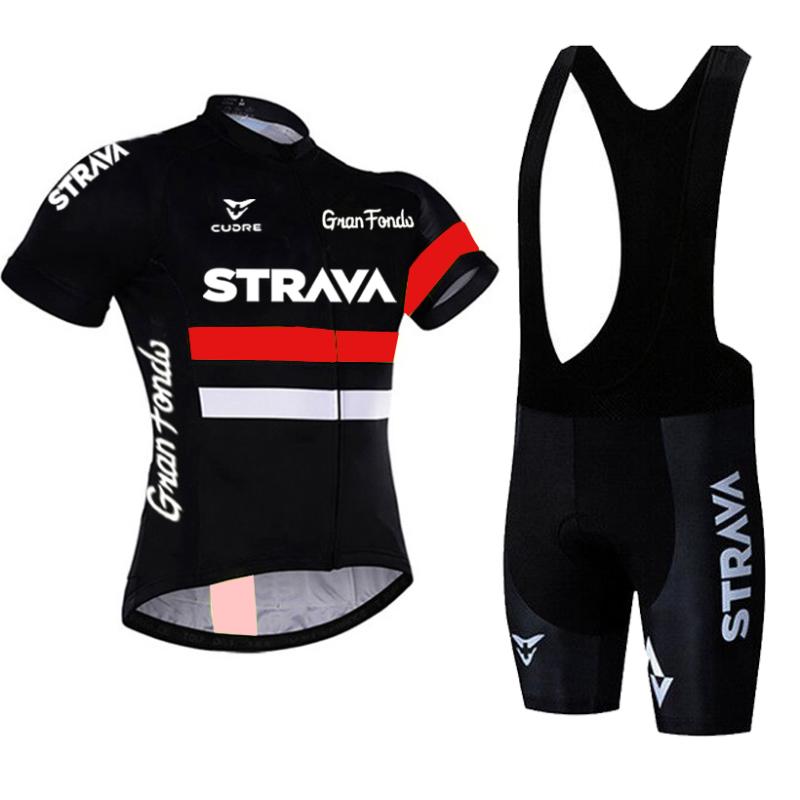 

Racing Sets 2022 STRAVA Cycling Jersey Men Summer Bicycle Clothes Road Team Sport Wear Set Short Bike Hombre, Black;blue