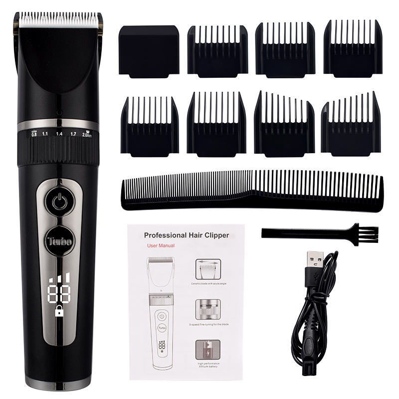 

Full Body Washable Electric Hair Clipper Ceramic Professional Fine Adjustable Hair Trimmer Low Noise Hair Cutting Machine Razor