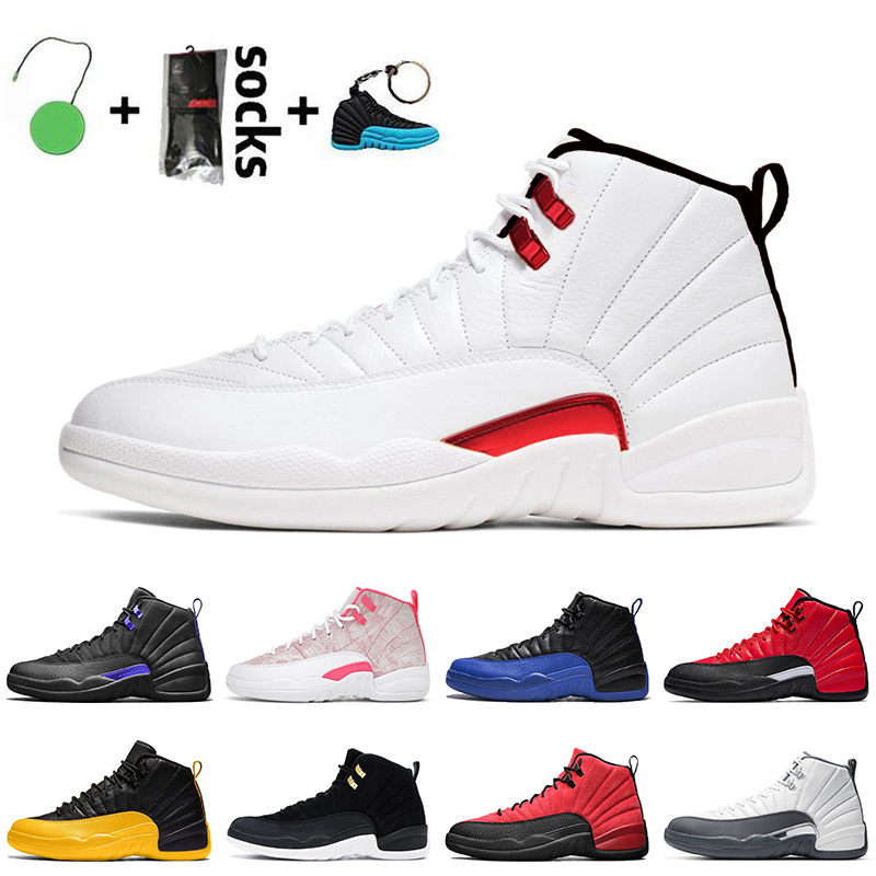 

With Box Twist 12 12s Jumpman Mens Basketball Shoes Dark Concord University Gold Reverse Flu Game OVO White Arctic Punch Womens Sneakers Trainers, Item18 high og light smoke grey 36-46