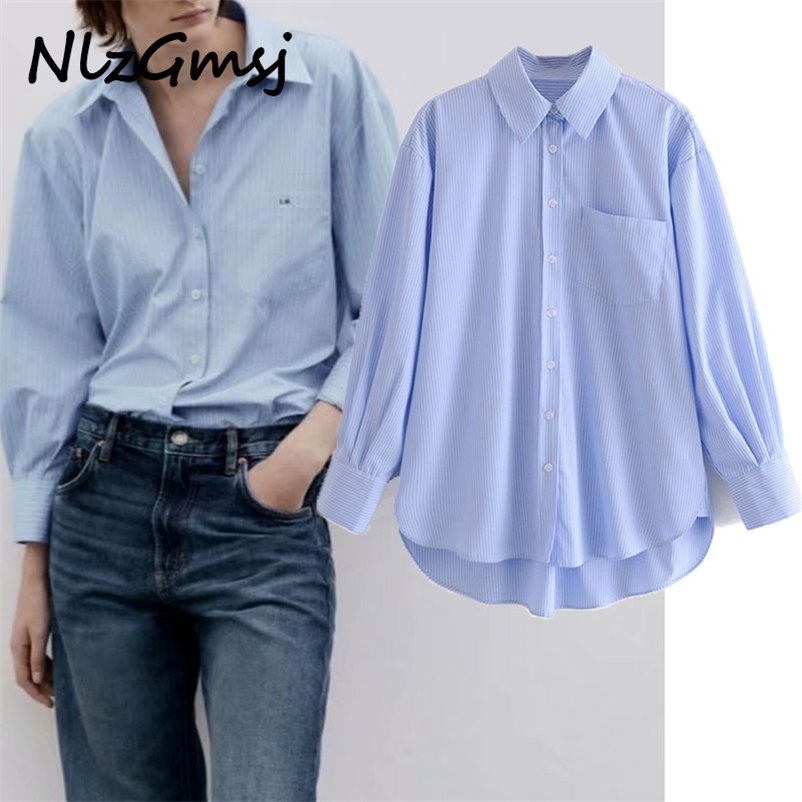 

Blouse Womens Striped Shirt Plus Size Women Office Lady Long Sleeve Casual Loose Version Oversized 210628, As picture