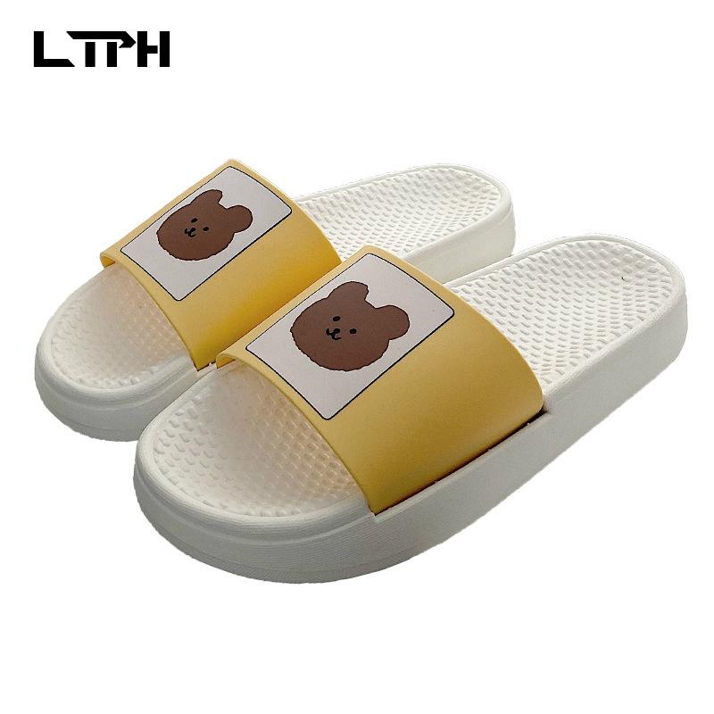 

Slippers 2021 Spring And Autumn Couple Cute Cartoon Students Casual Wear Non-slip Thick Sandals Women Animation, Black