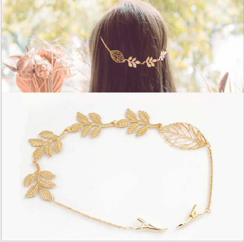

Hair Clips & Barrettes Fashion Flower Butterfly Headband Leaves Clip Tassel Chain, Golden;silver