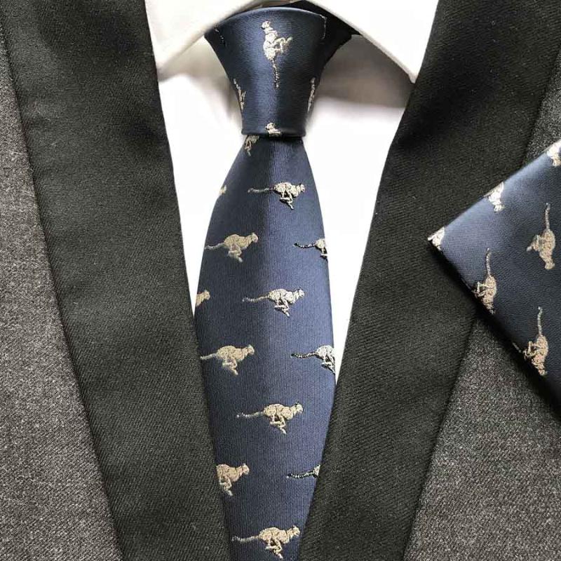 

Bow Ties Designer Men Woven Set Luxury Kangaroo Pattern Animals Cravats Neckties With Pocket Square
