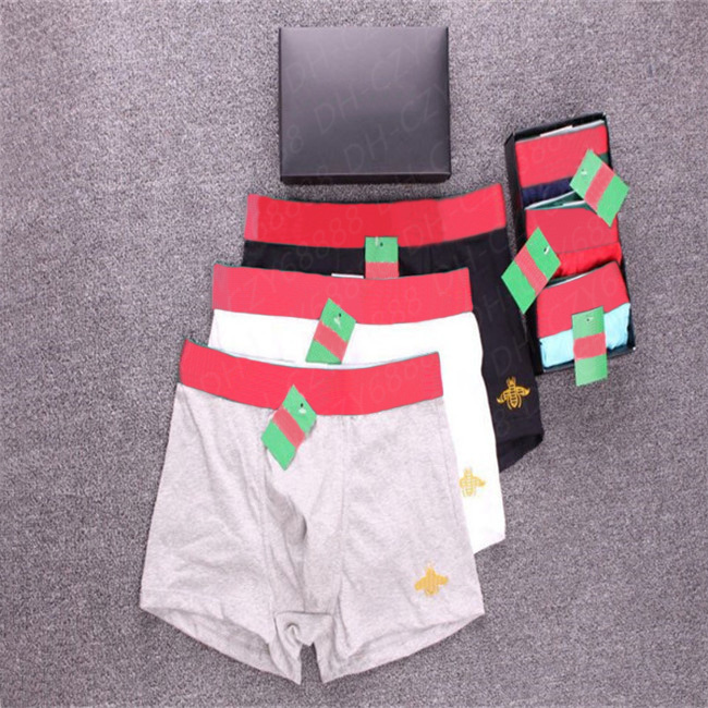 

2021 Ethika Men Boxers Designers Underpants Embroidery Bee 100% cotton Brand Men's g Underwear shorts size -XXL, Black;white