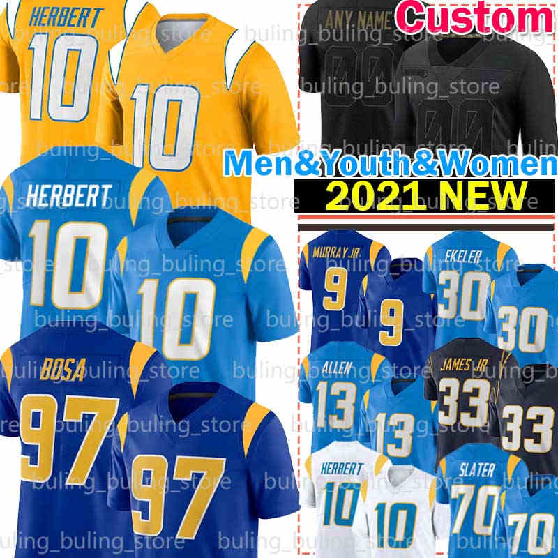 

10 Justin Herbert Jersey 97 Joey Bosa Football 13 Keenan Allen Los Derwin James Jr Angeles Austin Ekeler ChargerLaDainian Tomlinson Junior Seau 9 Kenneth Murray, Men jersey(s d)