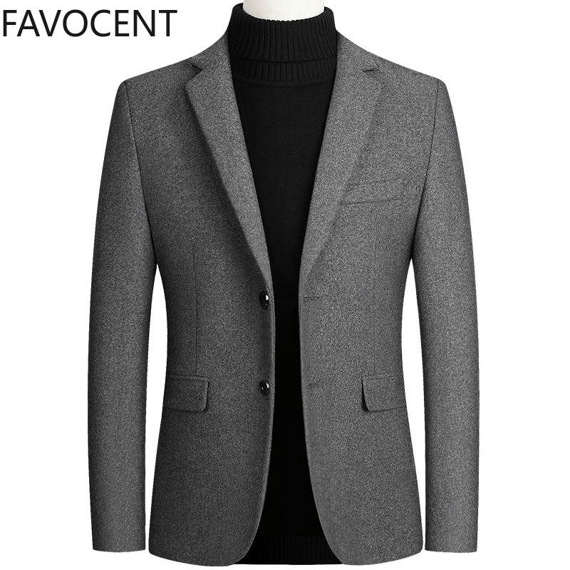 

Men's Suits & Blazers High Quality Wool Suit Coat Blends Casual Men Top Male Solid Business Mens Coats And Jackets, White;black