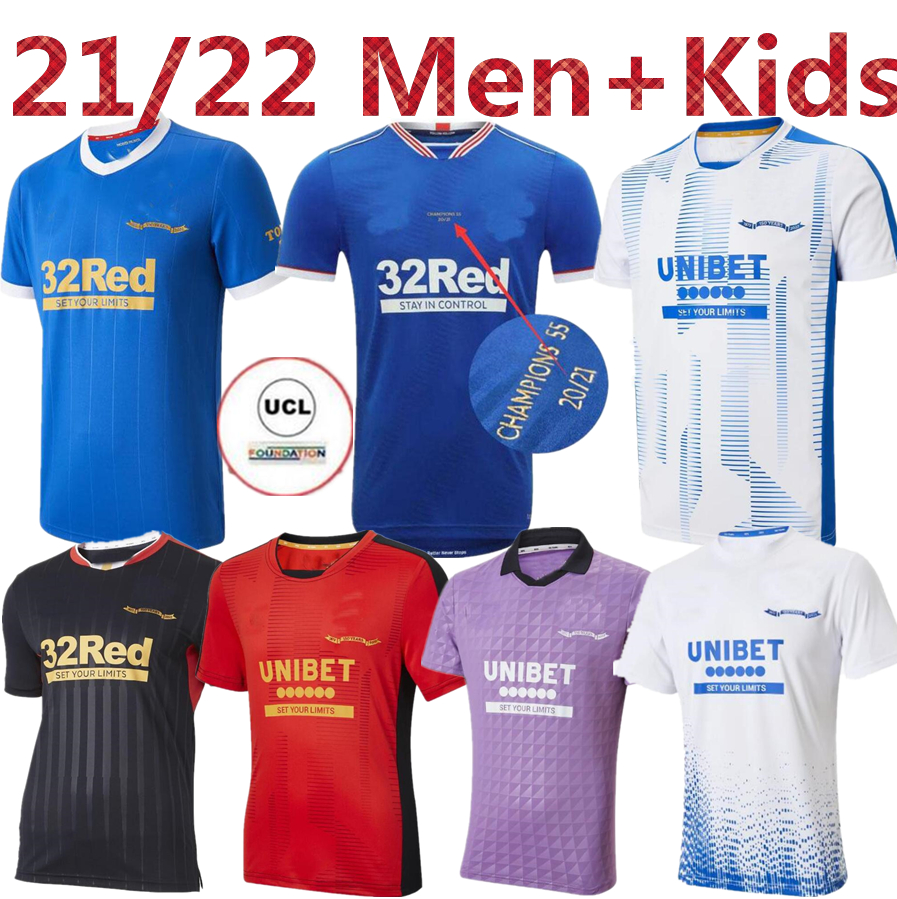 

2021 Rangers 150th Anniversary third away Soccer Jerseys Glasgow TRAINING TEE MATCH DAY TEE-WHITE Player version BARKER MORELOS 21 22 Football Shirts home + kids kit, Grey