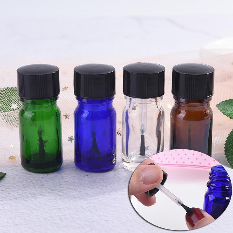 

Storage Bottles & Jars 5ML 10ml Portable Nail Polish Varnish Empty Bottle Make-up Container With Brush Useful Glass Containers Jar Lid
