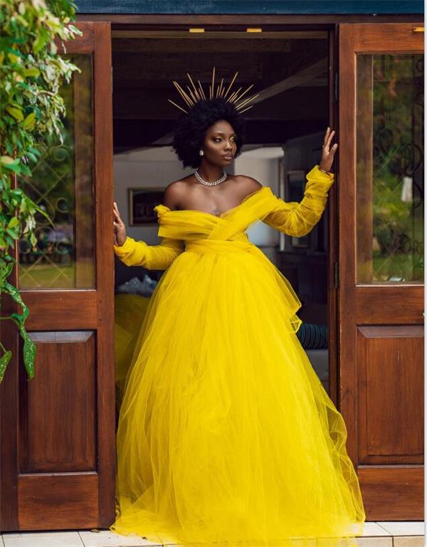 

yellow Garden Colored evening Dresses v neck vestaglia donna 2021 See Through Full Sleeves A-line Prom Gowns Long Mesh Tulle, Burgundy