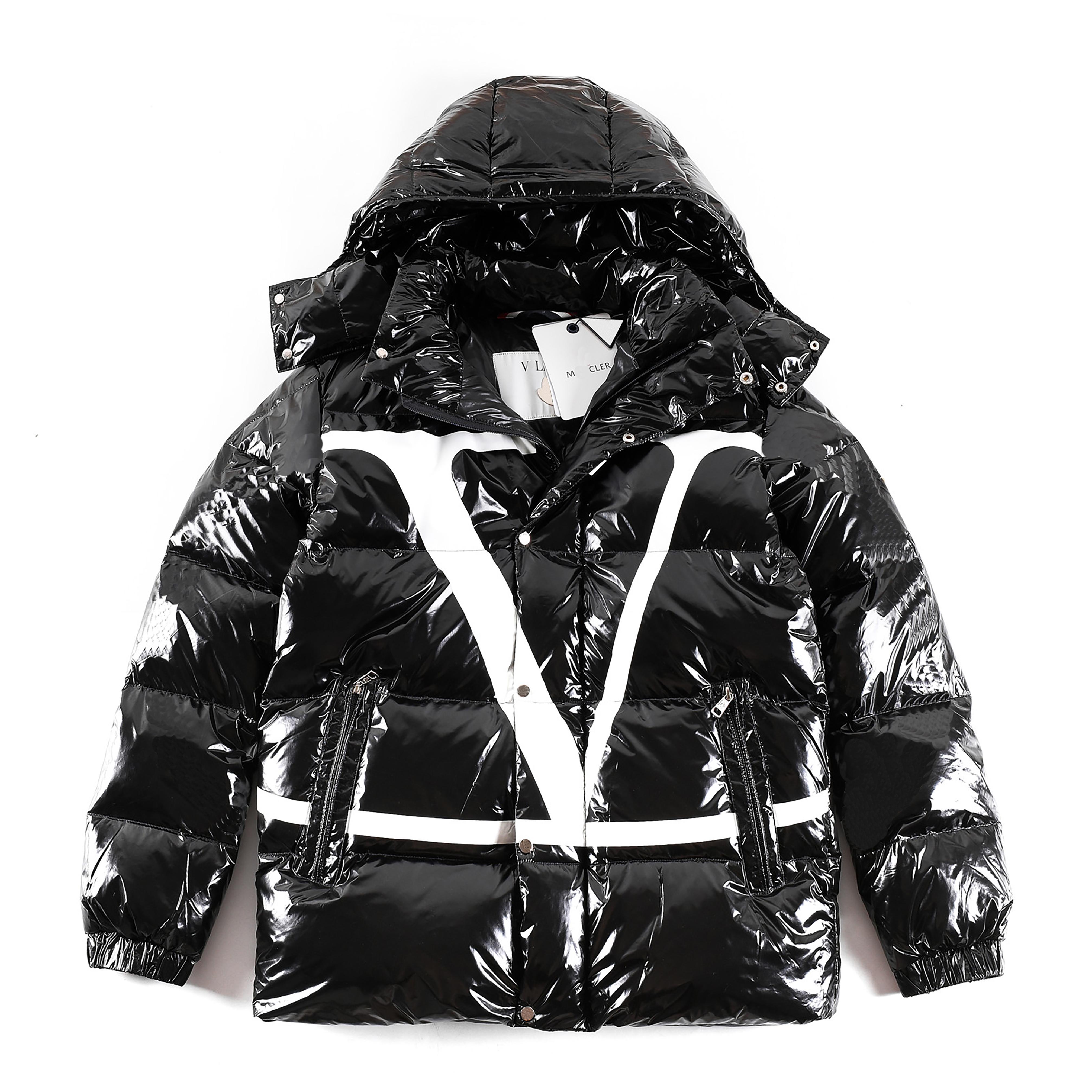 

designer brand new couple bread down jacket women loose short black
