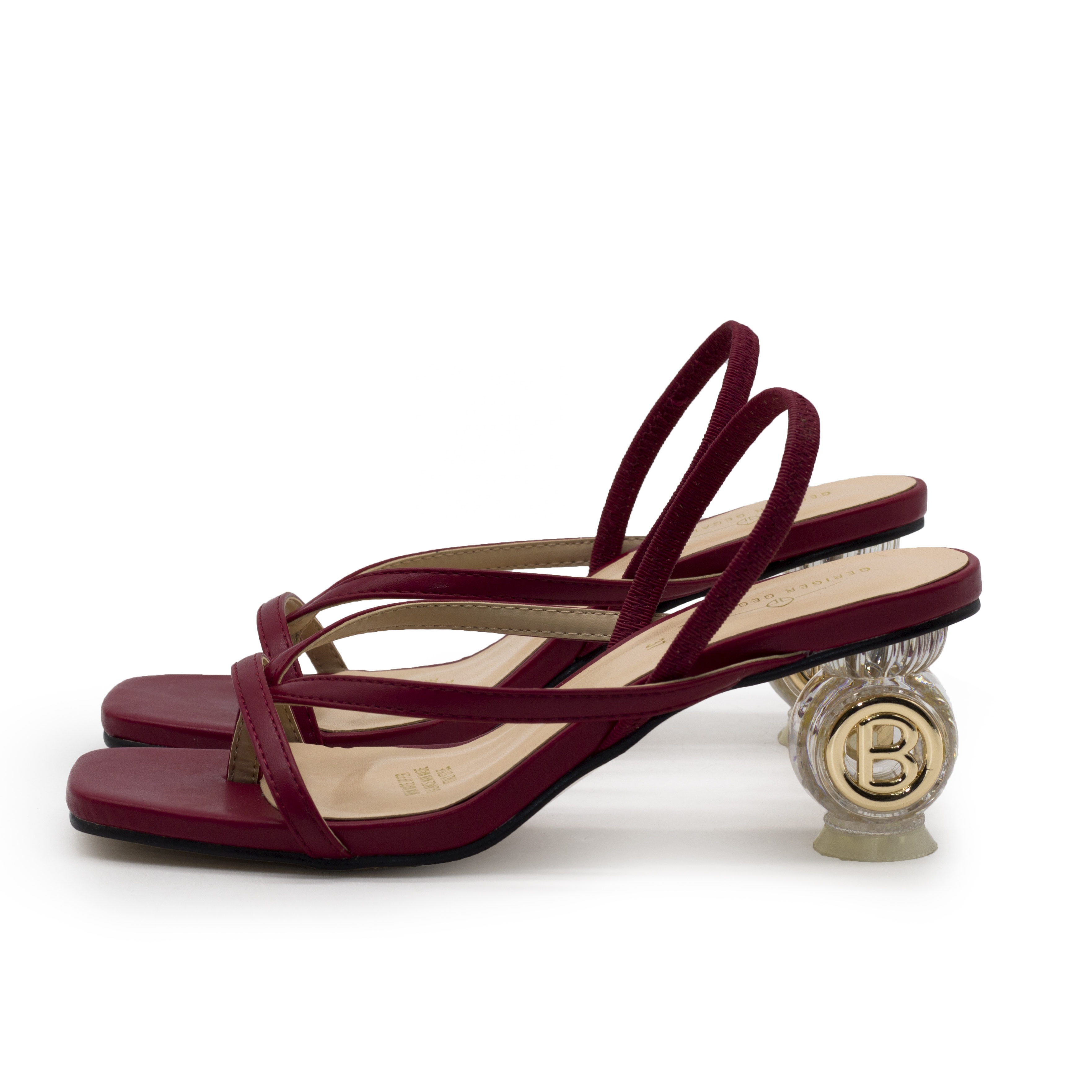 

Ankle Strap Ladies Sandal 2021 603-1 Clear Heel Chic Office Ladies Shoes Women, Black