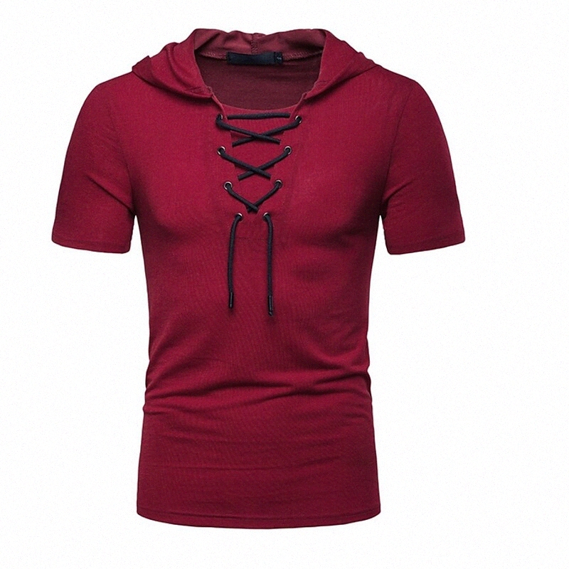 Chemise T-shirt pour hommes graphique à capuche de couleur massif de couleur blanche blanche b3JF #