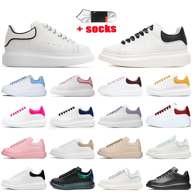 

Top Fashion Designer Women Mens Casual Shoes Sneakers White Black Trim Red Outline Pink Pearlscent Beige 3M Reflective Platform Trainers, D44 black 36-44