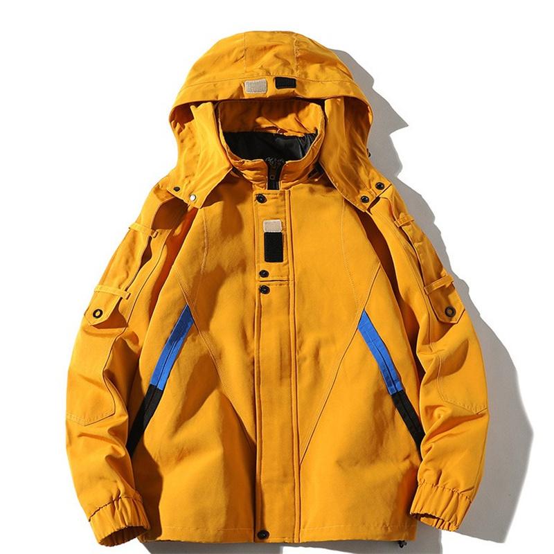 

Men's Jackets Autumn And Winter Hip Hop Hooded Jacket Harajuku Zipper Coat Fashion Street Casual, Black;brown