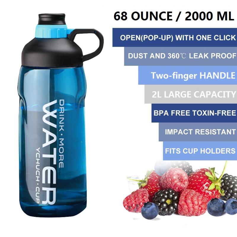 Leak-proof Sports Water Bottle Portable 2000 ML Large Capacity -Grade For Outdoor Camping Climbing-image-691812847