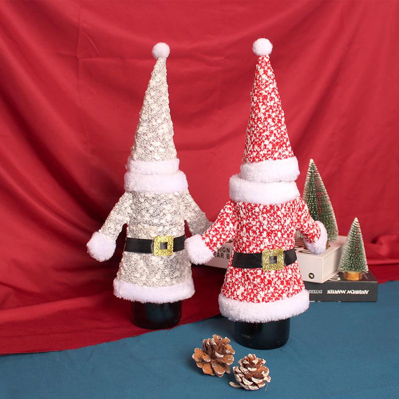 

Christmas Decorations Wine Bottle Cover Business Gift Bag High Quality Knitted Three-dimensional