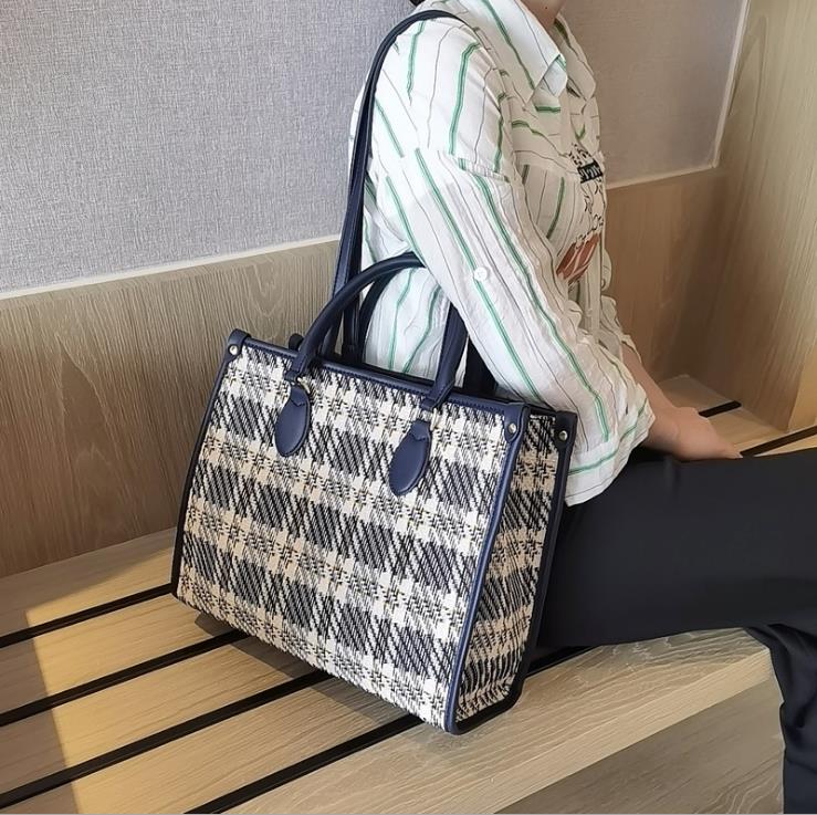 

Shoulder Bags Portable 2022 Houndstooth Summer Plaid Bag Female Cute Messenger Handbag, Blue