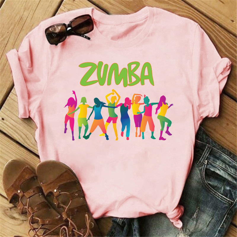 

Dance Watercolor Printed Women' T-shirt Fashion Harajuku women' fashion hip hop street collar short sleeve pink yellow plus-size top, 26