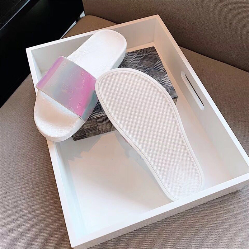 

Women Dway Slide Slipper Ramour Black and Beige Embroidered Cotton Flat Sandles Top Quality Leather Sole Silver Metallic Shoes Multicolor